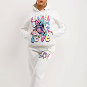 OEM Custom Logo Casual Jogging Suit Blank Cropped Hoodie and Lounge Women Tracksuit 2 Two Piece <b>Set</b> for Women Jogger Sweatpants - Product Image 6