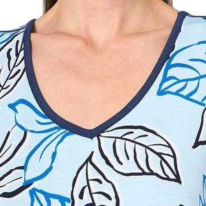 Camiseta sin Mangas Casual con Cuello en V para Mujer, Estampado Floral, Transpirable, de Jersey de Poliéster, para Verano - Product Image 4