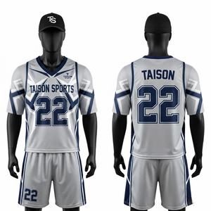 Uniforme de Lacrosse para Hombre, 140g, Transpirable, 100% Poliéster Interlock, Blanco, Azul Marino, Gris, Panel Atlético, Ropa de Equipo, Impresión Digital Personalizada - Product Image 1
