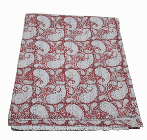 New Beautiful Hand Block Print Kantha <b>Quilt</b> Indian Paisaliy Cotton Handmade <b>Bedspread</b> Quality 200TC Reversible All Size - Product Image 3