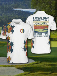 Men's Black <b>White</b> Gold Golf <b>Polo</b> Shirt Sublimation Print Quick Dry Knitted Polyester Sporty Short Sleeve <b>Polo</b> Collar - Product Image 5