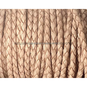 RTS 3mm Natural <b>Braided</b> Bolo Leather <b>Cord</b> for Bracelet and Necklace Making Jewelry Craft Leather <b>Cord</b> - Product Image 2