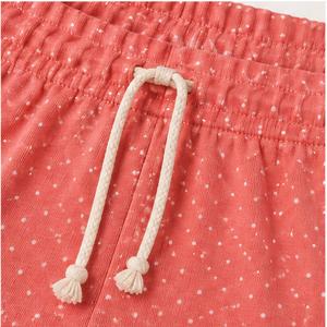 Custom Warm Coral Polka Dot Womens Roomy Relaxed Fit Drawstring <b>Lounge</b> <b>Shorts</b> Cotton-Rayon Jersey - Product Image 5
