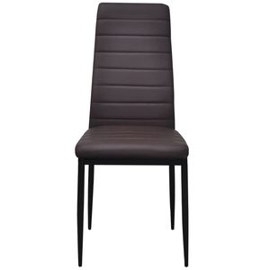 Ensemble de 2 chaises de salle à manger en similicuir marron et noir avec structure en fer, combinaison de couleurs unique pour une expérience culinaire élégante - Product Image 4