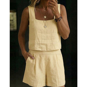Summer Fashion 2026 Women Summer Shorts Set Two Piece Short Suit With Comfortable <b>Top</b> Matching Shorts And Lightweight Fabric - Product Image 6