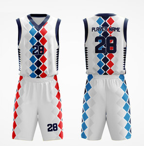 Custom Sublimated Basketball Jersey Set Red Black Gold Geometric Print Moisture Wicking V-<b>Neck</b> Sleeveless Adult Unisex - Product Image 2