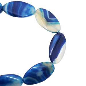 สร้อยคอลูกปัดหินโมรารูปวงรีสีฟ้าลูกปัดทรงรีสำหรับทำเครื่องประดับคริสตัลผู้หญิงสร้อยคอขายส่ง - Product Image 1