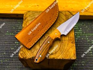 Cuchillo de Caza y Camping UA Supplies de 8 Pulgadas, Hoja Fija de Acero Inoxidable Hecha a Mano, Punta Caída, Mango Ergonómico de Madera de Palisandro - Product Image 3