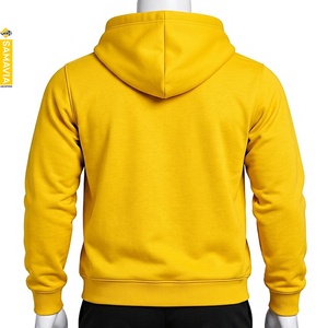 Sweat-shirt à capuche jaune pour homme SAMAVIA, coupe classique, en molleton de coton, pull décontracté avec poche, idéal pour l'automne, vente en gros, fabricant - Product Image 2