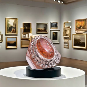 Anillo fino de Plata de Ley 925, piedras preciosas solares, joyería de plata antigua fabricada por Expert Jewelry Maker - Product Image 1