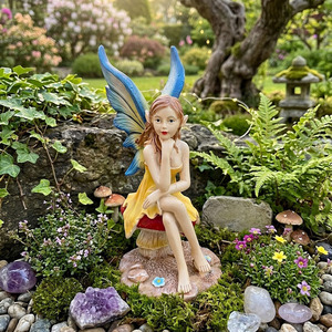 Estatua decorativa de jardín, Cenicienta, miniatura de resina, figura de hada - Product Image 4