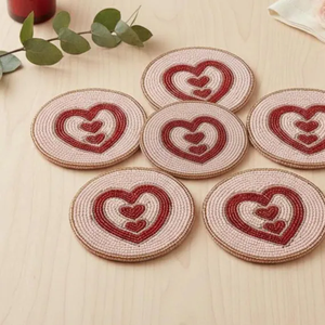 <b>Beaded</b> <b>Coaster</b> Round Lemon <b>Coaster</b> Indian Handmade Seed Beads <b>Coaster</b> Set for Tea & Coffee Decorative <b>Beaded</b> <b>Coasters</b> - Product Image 3