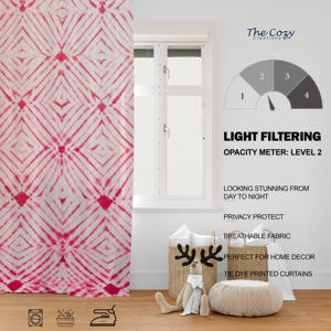 ผ้าม่านพิมพ์ลายบล็อกทำมือจากอินเดีย ผ้าฝ้ายตกแต่งหน้าต่างสไตล์ชาติพันธุ์ สำหรับตกแต่งบ้าน รีสอร์ท โรงแรม ห้องนอน ห้องนั่งเล่น - Product Image 6