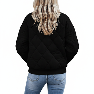 Blouson d'hiver matelassé respirant et coupe-vent pour femme, avec capuche et fermeture éclair, personnalisable avec logo, vente en gros - Collection 2026 de haute qualité - Product Image 4