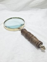 Loupe à main vintage avec manche en bois fait main, pour lecture de cartes, décoration de bureau, cadeau d'anniversaire ou de remise de diplôme
