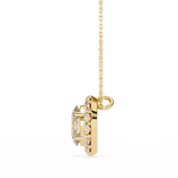 Élégant pendentif solitaire ovale pour femme en or blanc 14K avec diamant de laboratoire certifié IGI, monture à griffes et chaîne à maillons