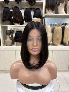 Peluca Bob de Cabello Humano Virgen Chino con Frente de Encaje, Base de Encaje y Encaje Transparente, 150% de Densidad, Tamaños Pequeños y Grandes - Product Image 2