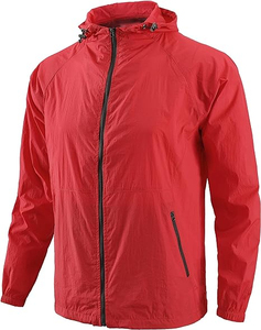 Vestes de randonnée imperméables en toile à fermeture éclair, fines, respirantes et coupe-vent pour hommes, personnalisables, prix de gros abordable, best-seller - Product Image 1