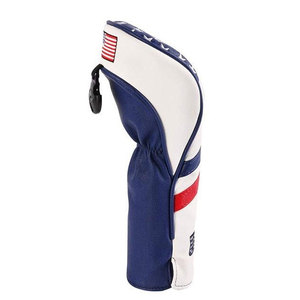 Housse de protection pour tête de club de golf Salva en cuir PU marron gaufré écologique, couleur unie, pour driver, fairway wood et hybride, 11,8 pouces - Product Image 2