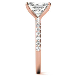 Fabricante de anillos de diamantes auténticos de oro de 18k con halo radiante oculto, anillo de compromiso con diamante cultivado en laboratorio para novias, para usar en bodas. - Product Image 3