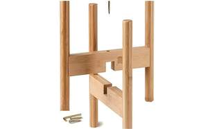 3-Tier Wooden Plant <b>Stand</b> Brown Finish Multi Level Indoor Outdoor Plant Display Rack Space Saving Decorative Flower Pot Holder - Product Image 5