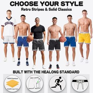 Shorts de basketball pour hommes 100 % polyester, séchage rapide, respirant, écoresponsable, taille élastique, maille premium, vêtements de sport performants - Product Image 4