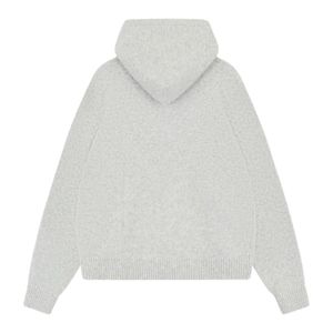 เสื้อฮู้ดถักลายปักแบบเชนสติทช์สำหรับผู้ชาย เสื้อฮู้ดสุดเท่ห์ สวมใส่สบาย พร้อมลายปักสีเทา เสื้อฮู้ดถักคุณภาพพรีเมียม - Product Image 2