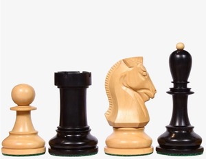 Reproduction des pièces d'échecs de Dubrovnik de 1950, ensemble en bois d'ébène lesté, hauteur du roi 4,25 cm, au meilleur prix - Product Image 5