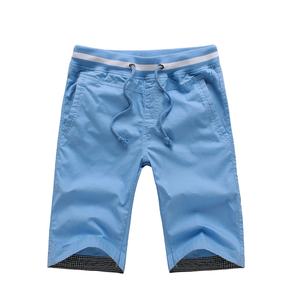 Bermudas de cintura alta para hombre, moda de verano 2025, pantalones cortos informales de algodón para correr, cierre de cordón, hasta la rodilla, pantalones cortos de playa sólidos - Product Image 4