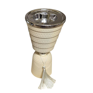 Brûleur à Bakhoor en métal argenté martelé exclusif, brûleur de parfum d'ambiance vintage et diffuseur d'aromathérapie pour hôtels et restaurants - Product Image 6