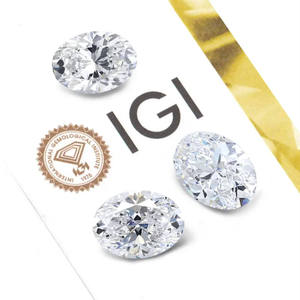 เพชรทรงรี Imperial Signature 3.00 - 3.10 กะรัต เพชรเลี้ยงในห้องปฏิบัติการ รับรองโดย IGI สี D F ความสะอาด VVS2 VS1 เพชร CVD คุณภาพพรีเมียม - Product Image 3