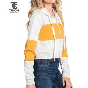 Women's Custom Oversize Sports Hoodie Winter <b>Cropped</b> <b>Zip</b>-<b>Up</b> Design Drop Shoulder Casual Style Hooded Collar Washed Technique - Product Image 2