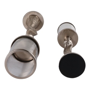 Set Of <b>Hurricane</b> <b>Candle</b> Holders Features Striking Organic Form Base With Textured Metallic Finish With Clear Glass Cylinders - Product Image 4