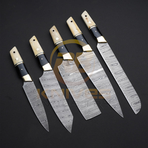 Ensemble de couteaux de cuisine en acier Damas de qualité supérieure, couteau de chef professionnel, lame ultra-affûtée VG10, manche en résine coloré, vente en gros OEM - Product Image 4