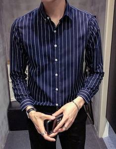 Camisa de Manga Larga para Hombre, Nueva Moda, Estilo Informal, Antiarrugas, Tejido de Punto, 100% Algodón, para Otoño y Fiestas - Product Image 4