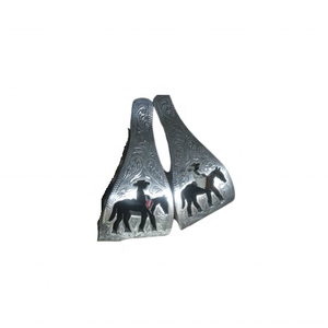 Estribo de Aluminio para Caballo con Grabado y Diseño de Imagen de Vaquero, Estribo para Montar a Caballo - Product Image 1