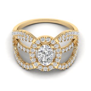 Anillo de compromiso REYES de plata de ley 925 con moissanita de corte ovalado de 1.49 quilates para mujer, joyería fina de oro amarillo de 14K, precio al por mayor - Product Image 1