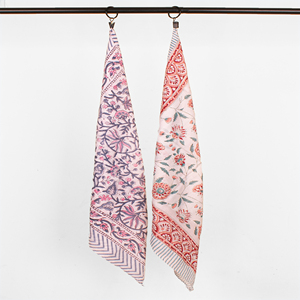 Craftjaipur Bohemian Style Block Printed Cotton <b>Bandana</b> Fashionable Trendy Women Floral Patterns Handmade Cover-Up Wraps - Product Image 5
