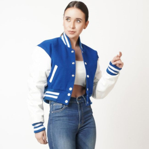 Veste universitaire personnalisée pour femmes avec broderie en dentelle, tissu en laine/viscose, service OEM - Product Image 1