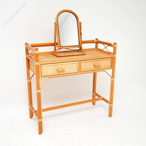 Classic rattan <b>dressing</b> <b>table</b> with <b>mirror</b> handmade natural <b>vanity</b> make-up <b>tables</b> for bedroom - Product Image 1
