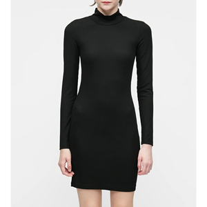 ผู้ผลิตชุดเดรสทรงเข้ารูปแขนยาวแบบพรีเมียม ผ้าริบเนื้อนุ่ม  ชุดเดรสทรงสลิมฟิต จำหน่ายส่ง - Product Image 1