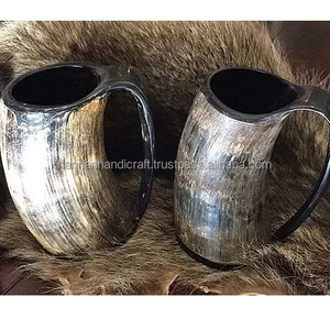 Mug à boire en corne de buffle sculptée de qualité supérieure 100% Grande capacité Mug à boire viking en corne sculptée pour offrir en cadeau - Product Image 1
