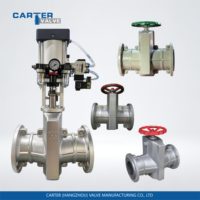 Válvula de Presión Carter de Acero al Carbono con Goma NBR/PU/PTFE Resistente al Desgaste para Minería/Asfalto/Cemento, con Brida y Rosca, Manual