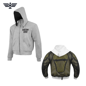 Chaqueta con Capucha para Motocicleta, Forrada Completamente con Fibra de Kevlar y Aramida, con Protección CE, Chaqueta de Seguridad Protectora para Motociclistas, OEM - Product Image 2