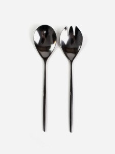 Stainless Steel <b>Salad</b> Servers Set with Cream Handles Dishwasher Safe Eco-Friendly Custom Color <b>Salad</b> <b>Spoon</b> Fork for Dining Use - Product Image 2