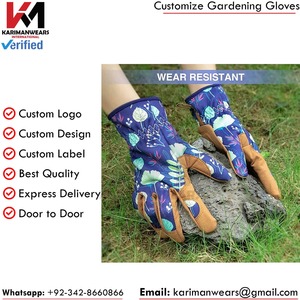 Custom Logo Gardening Gloves Waterproof Fabric Fast Shipping OEM Heavy Duty Gardening Gloves Non <b>Slip</b> Palm Wholesale Price - Product Image 4