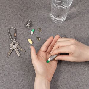 Titanium Waterproof Keychain <b>Pill</b> Holder <b>Container</b> Portable Size Case for Outdoor Travel Camping Promotional <b>Pill</b> Box - Product Image 4