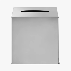 Boîte à mouchoirs en acier inoxydable écologique, carrée, chromée polie, distributeur de mouchoirs, organisateur moderne pour salle de bain - Product Image 1