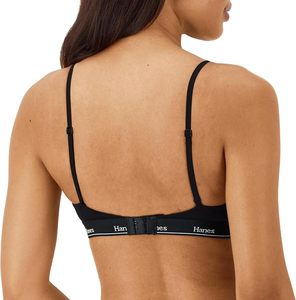 Ensemble de bralettes sans fil à carreaux pour femme Hanes, vert, rouge, noir, motif de vacances, respirant, en spandex et polyester, tricot sans couture, broderie - Product Image 4