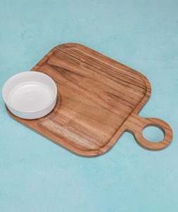 Planche à découper en bois artisanale de qualité professionnelle avec motif de fruits pour la découpe de viande, robuste, F S International - Product Image 4